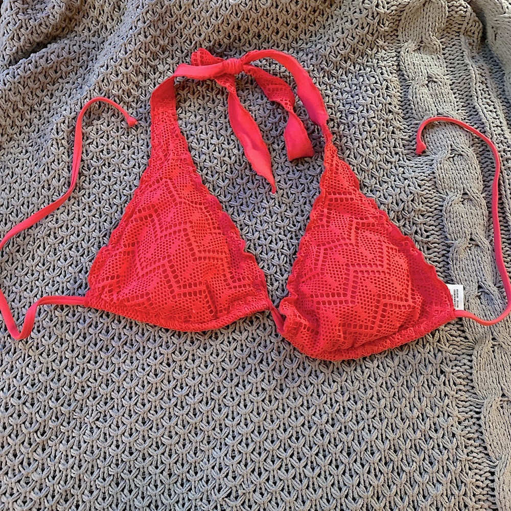y2k Pink Self-Tie Halter Swimsuit Top 💕
